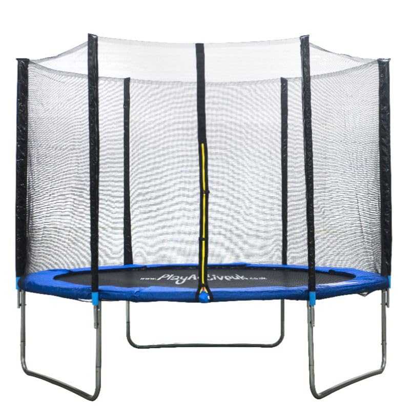 Trampoline for Kids - 6ft/8ft/10ft/12ft/14ft/16ft, Safety Enclosure Net, Ladder, Weatherproof Cover & Shoe Bag Included - Durable Outdoor Bouncing Fun (Blue, 6ft) โ image 1