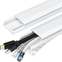 YCLYC 62.8in TV Cable Hider Wall Cord Concealer - Paintable PVC Wire Cover for 4 Cables, Easy Install Raceway for Wall Mounted TV