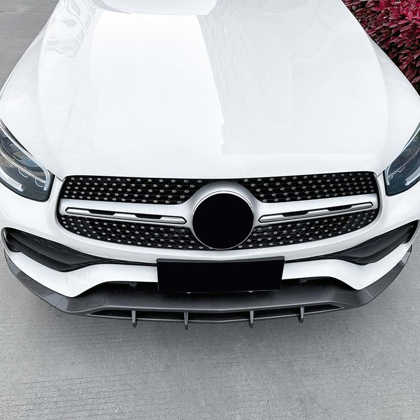 Front Bumper Lip Compatible with 2020-2022 Mercedes-Benz GLC-Class X253 GLC200 GLC260 GLC300 AMG，Glossy Black Chin Spoiler Air Dam Splitter 2021 (Carbon Look)