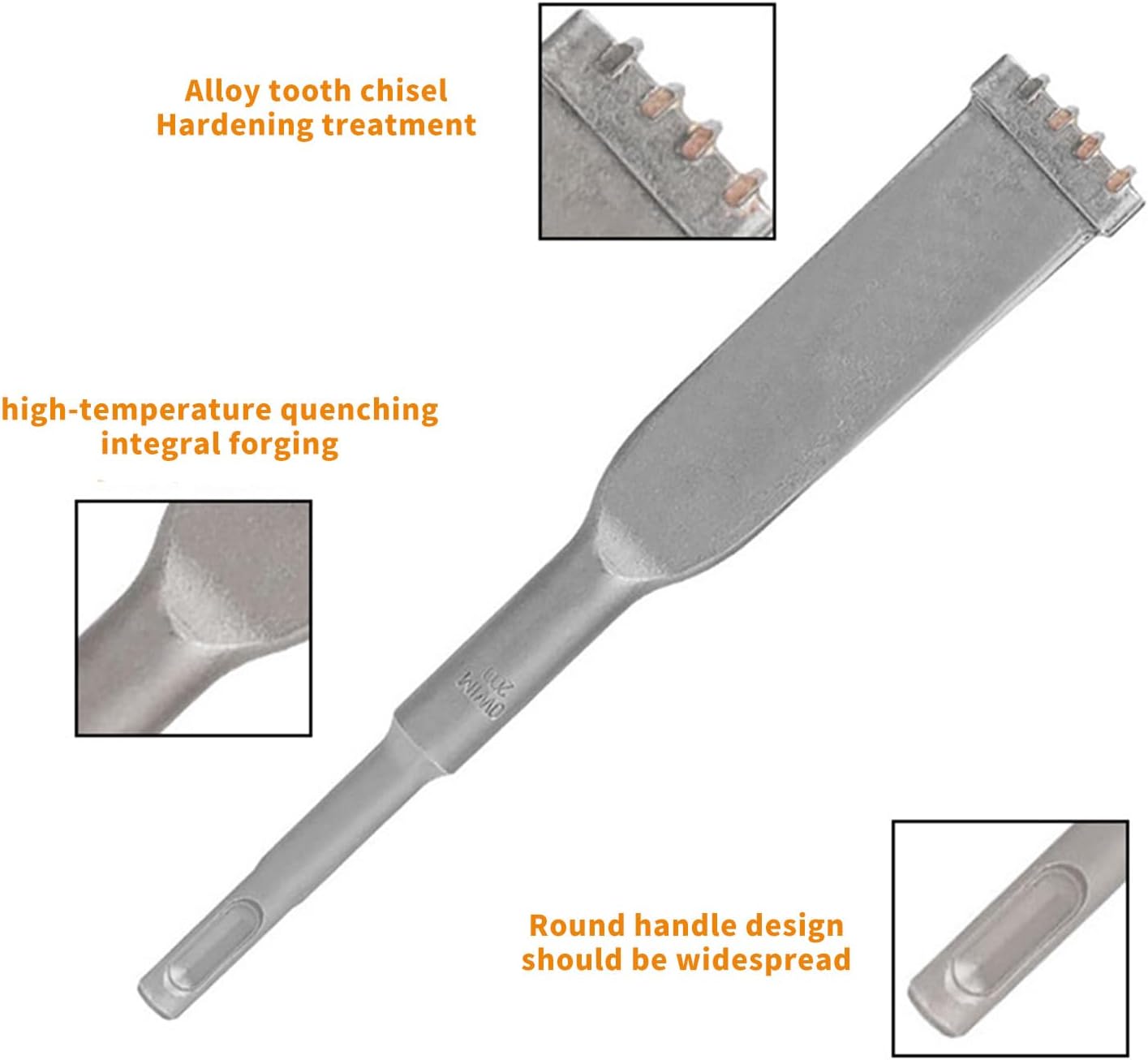 Heavy Duty 32mm 4 Tooth Masonry Chisels with 10mm Round Shank for Efficient Concrete Breaking and Renovations Work Tool