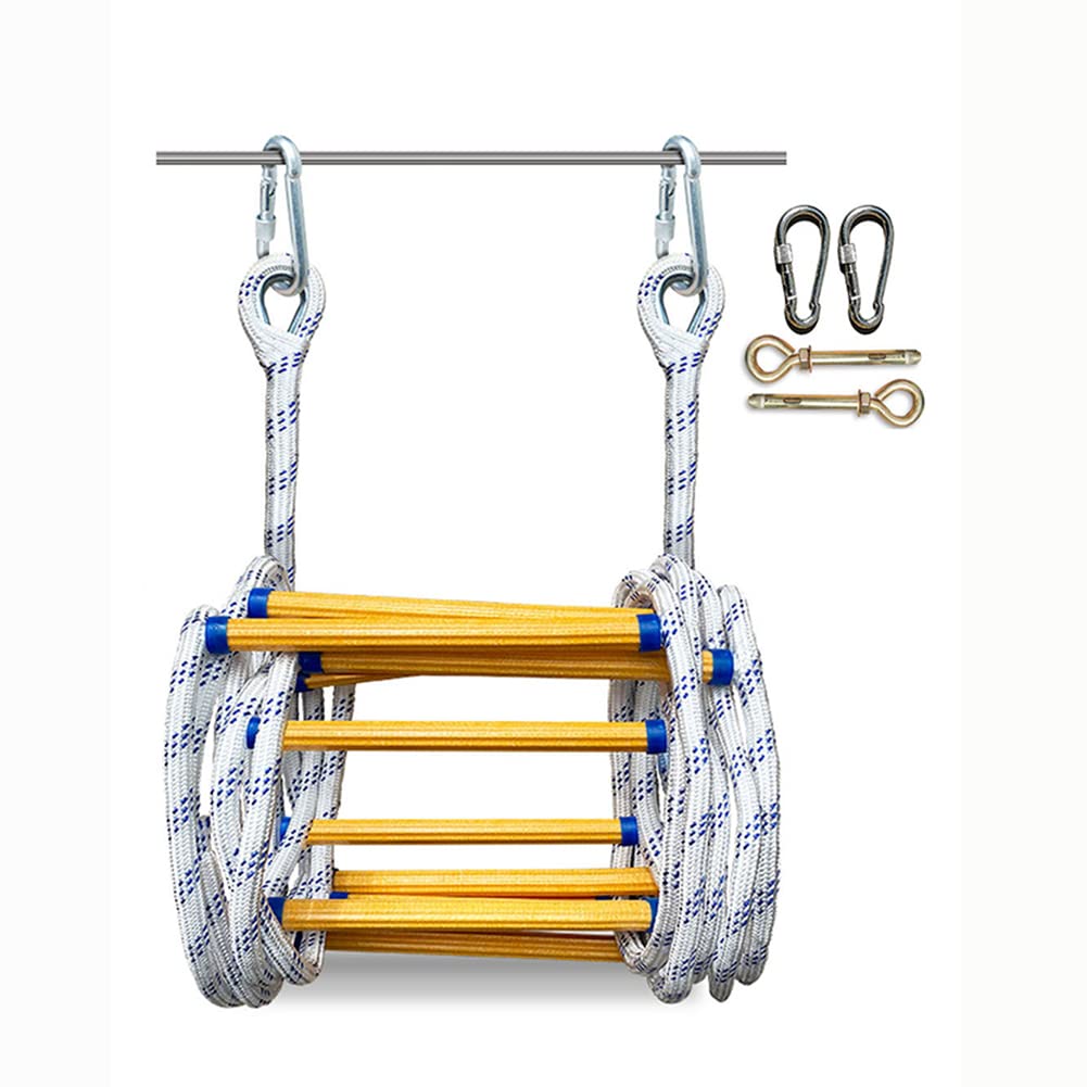 Rope ladders, Anti-Skid Rescue Rope Folding Emergency Ladder H Soft Compact Weight Capacity(20M/65.6Ft)