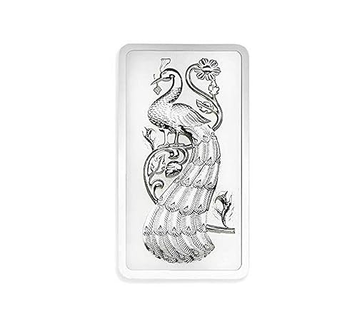 200 Grams Fine Silver 999 Precious 4D Peacock Bar BIS Hallmarked with box packing