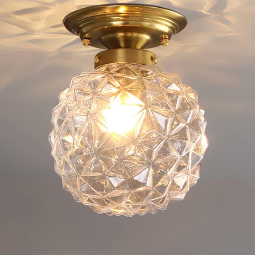 LYMSXAZOU Semi Flush Mount Ceiling Light Nordic for Aisle Corridor Entrance Balcony Bedroom Lamp Kitchen Hanging Lamp(Clear)