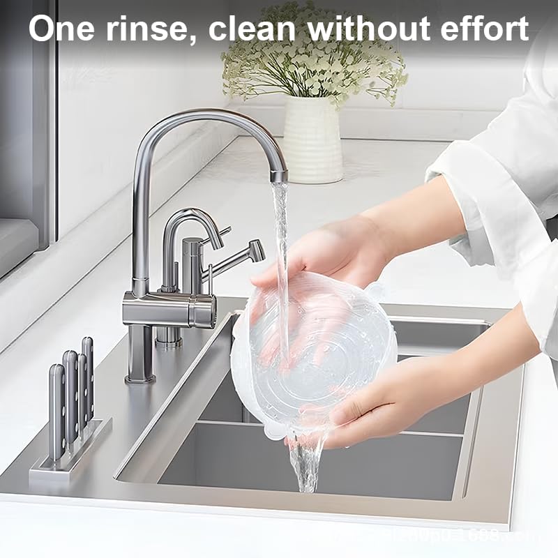 Miniatura 8 de 6 tapas elásticas de silicona reutilizables para almacenamiento de alimentos en el refrigerador, cubierta de microondas de vidrio para alimentos,