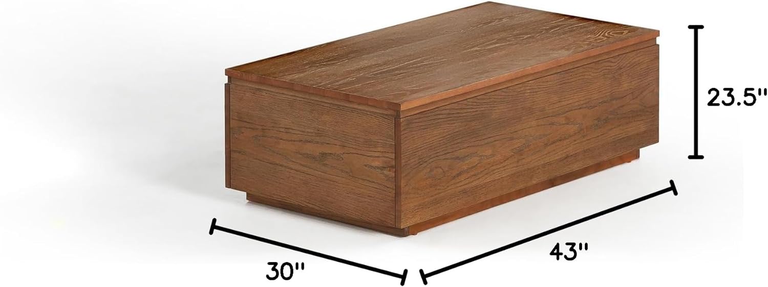 Transformer Table - Lift Top Coffee Table with Storage, Modern Coffee Table for Living Room, Work & Dining, Space-Saving Small Coffee Desk with Hidden Storage, Brown