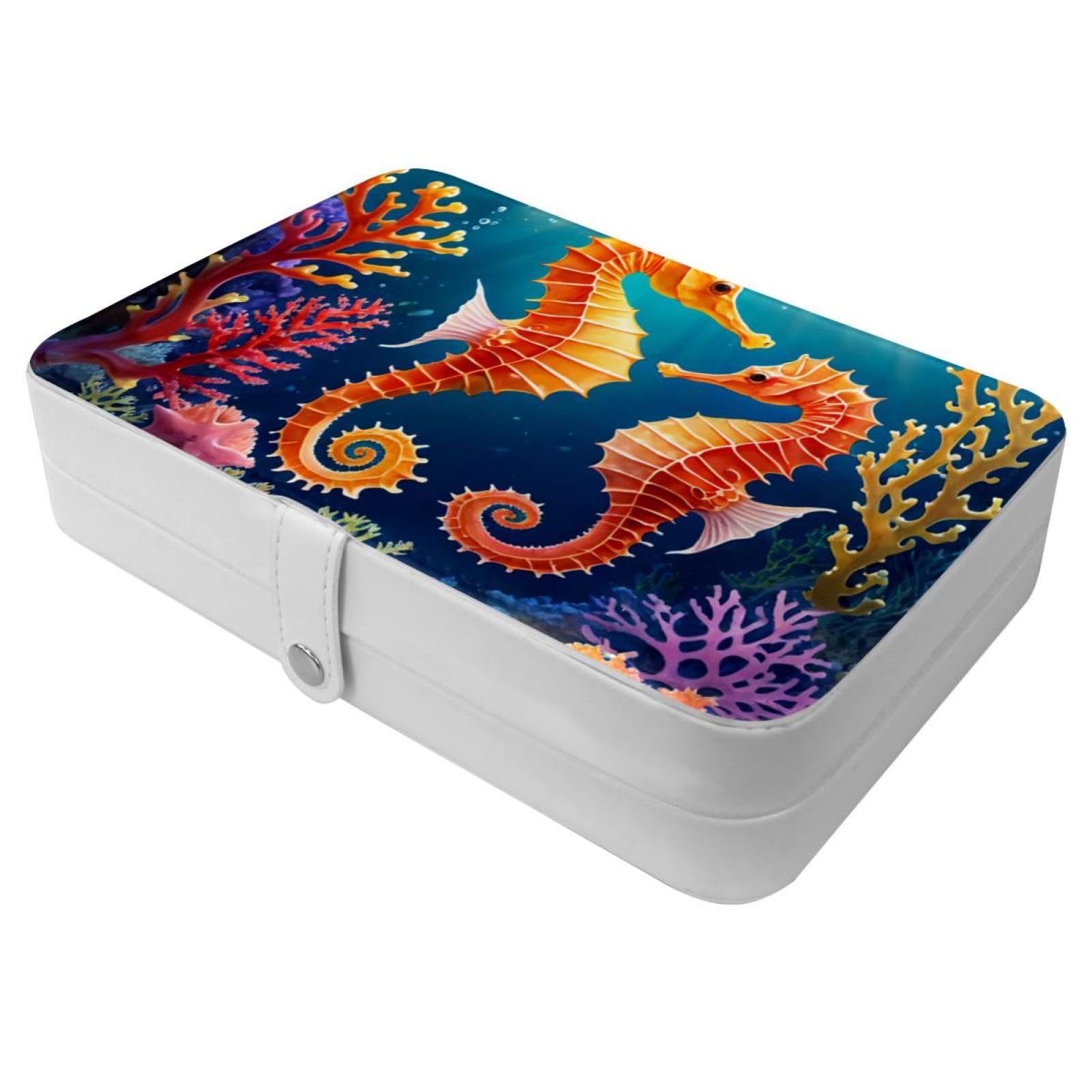 Étui de rangement de voyage portable hippocampe mignon, le cadeau idéal pour fille et femme