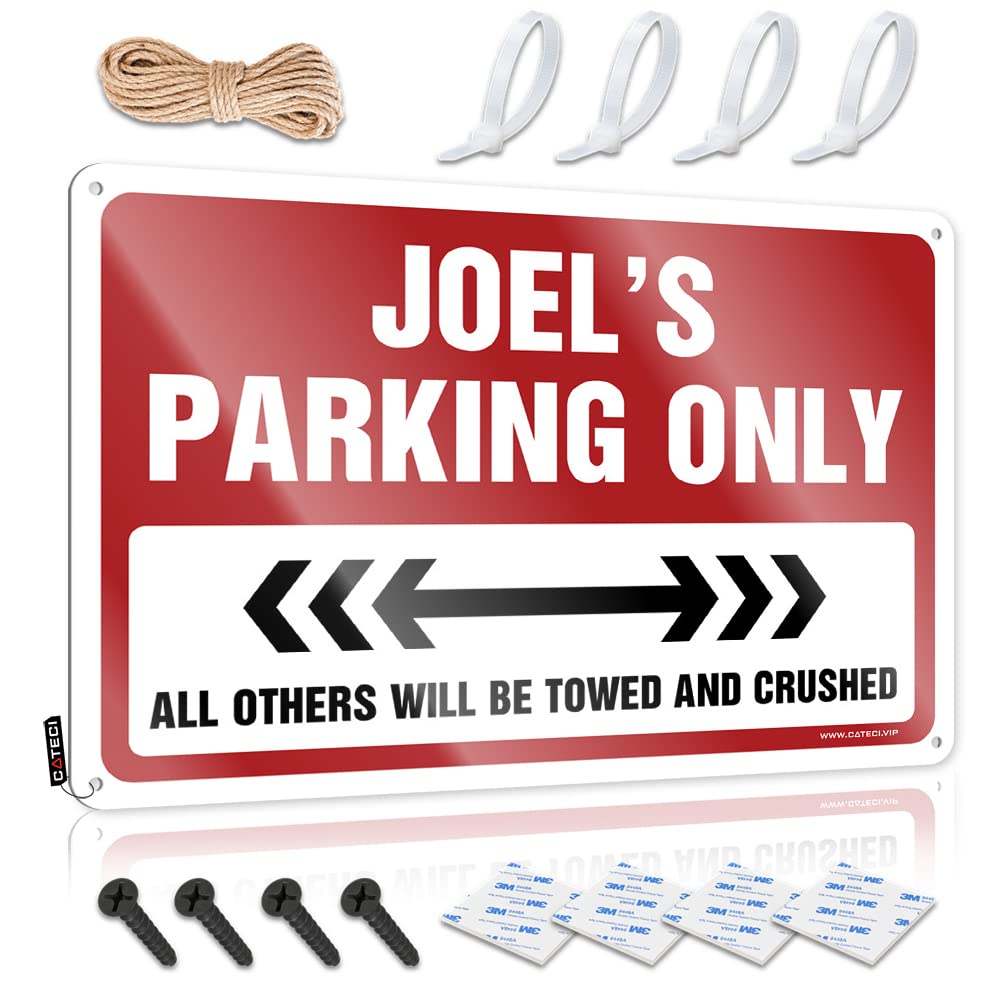 Krazmurongd One Color Retro Tin Signs Joel's Parking Only Tin Sign Signs For Bedroom Door Old Signs Metal Vintage