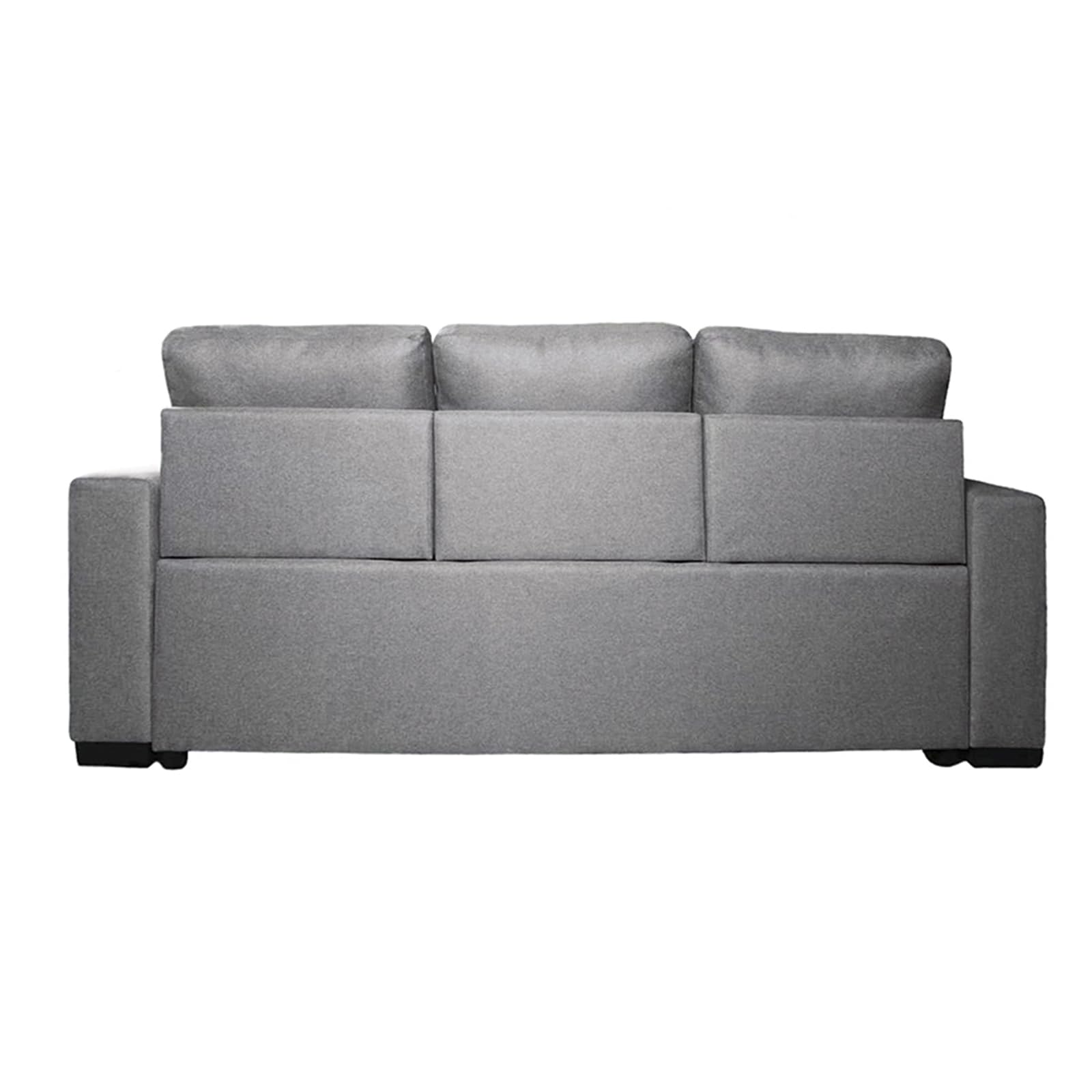 amuéblate Online - Sofá Cama de 3 Plazas Modelo Hugo, Diseño Moderno, Cómodo, Práctico y Funcional, con Reposabrazos y 2 Cojines Decorativos de Regalo, Gris