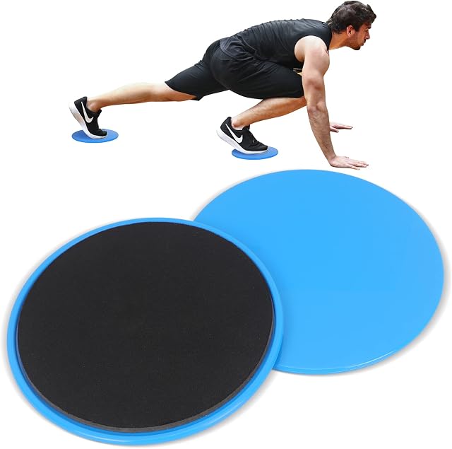 Simpolor Core Sliders, 2 Pack Dual Sided Exercise Gliding Discs, Lightweight Core Trainer for Carpet & Hardwood Floors, Gym Home Abdominal Strength Training Equipment for Men Women