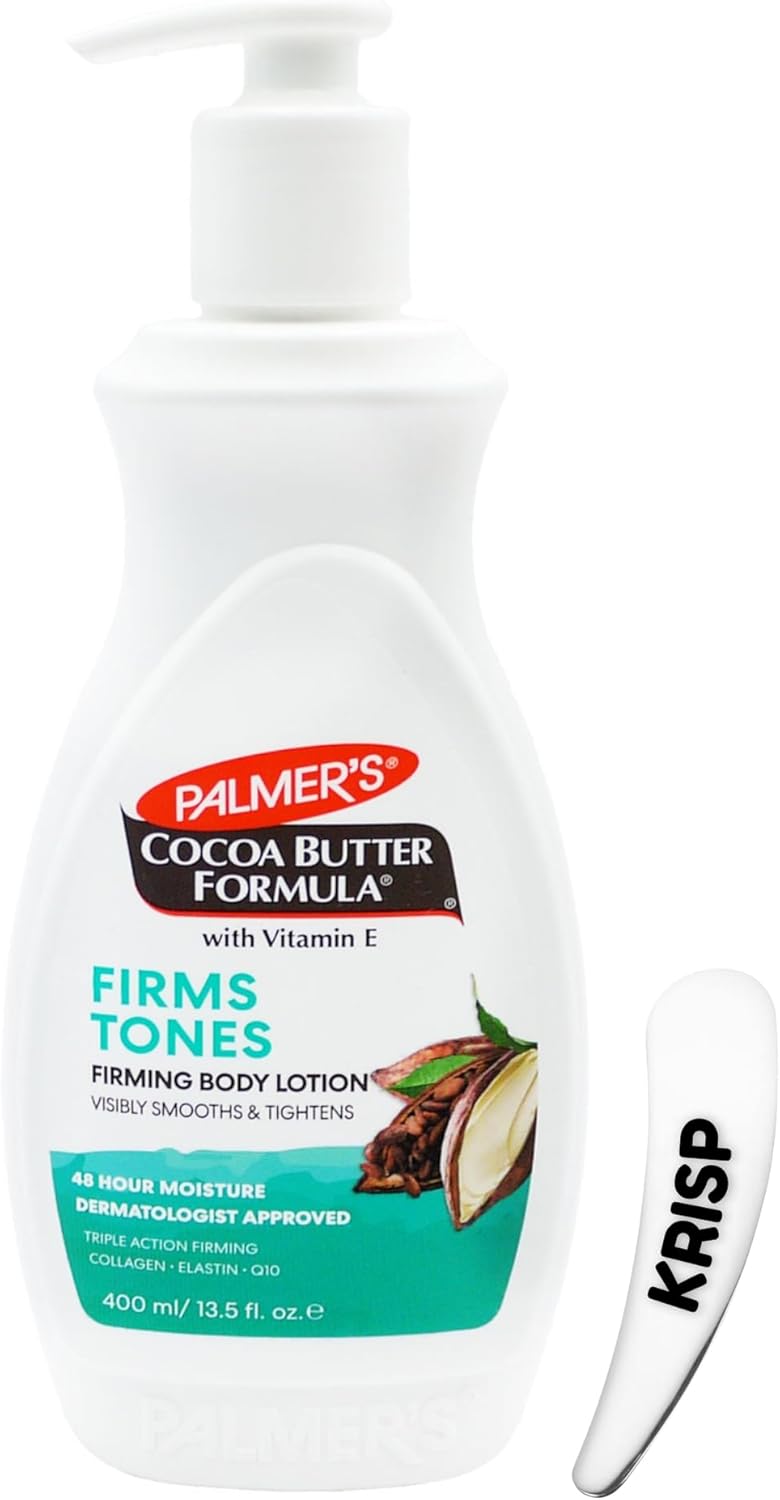 Palmer’s Cocoa Butter Formula Firming Body Lotion with Vitamin E, Collagen, Q10 & Elastin 400ml – Firms, Tones, Smooths Skin with Cosmetic Spatula – 48H Moisture, For Dry & Ageing Skin Palmer’s Cocoa Butter Formula Firming Body Lotion with Vitamin E, Collagen, Q10 & Elastin 400ml – Firms, Tones, Smooths Skin with Cosmetic Spatula – 48H Moisture, For Dry & Ageing Skin