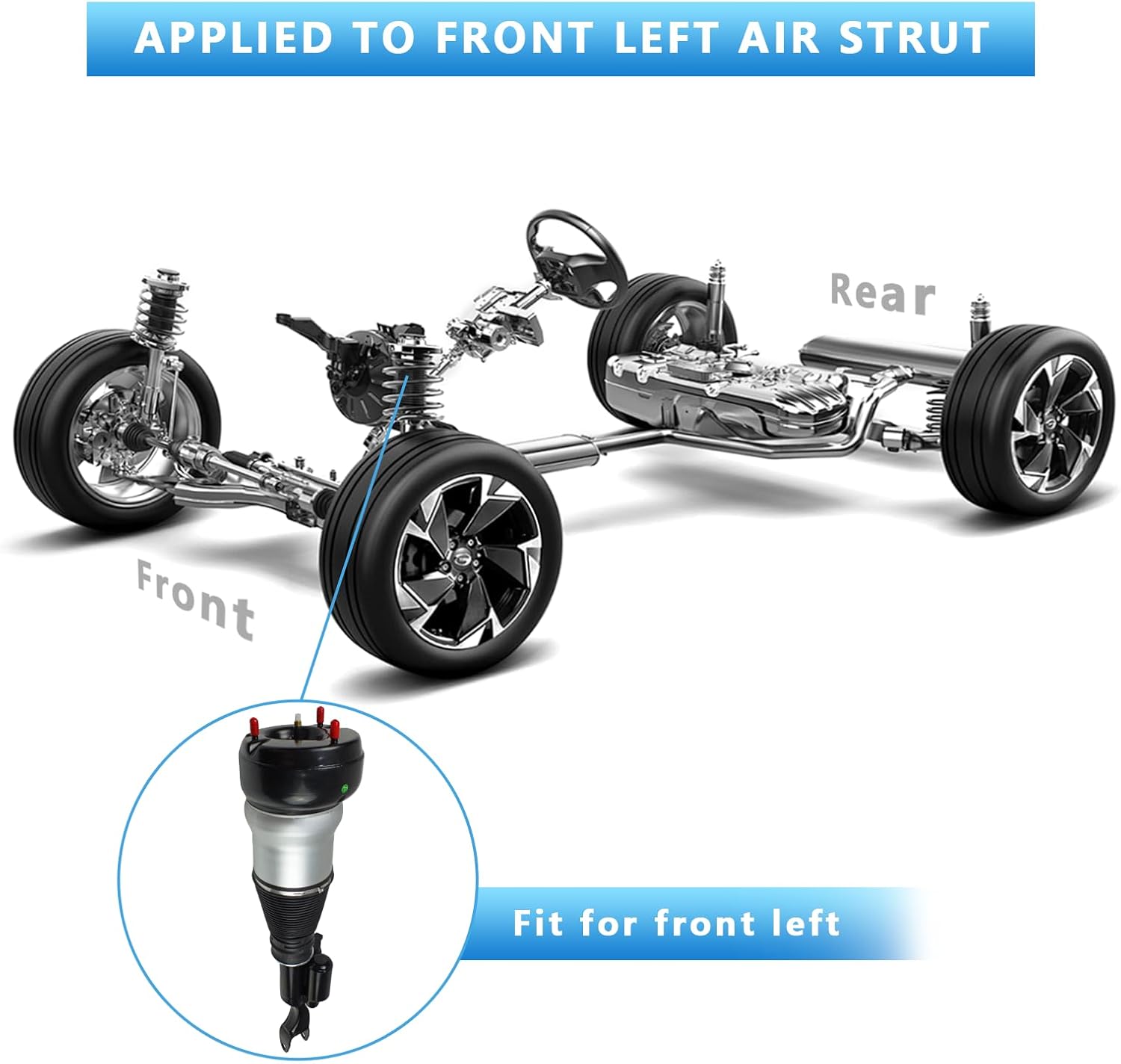 Front Left Air Strut Suspension Fit for Benz S-Class W222 4Matic S450 S500 S500L S550 S560 4Matic Maybach S550 S560 4Matic, OE 2223208113 2223208913