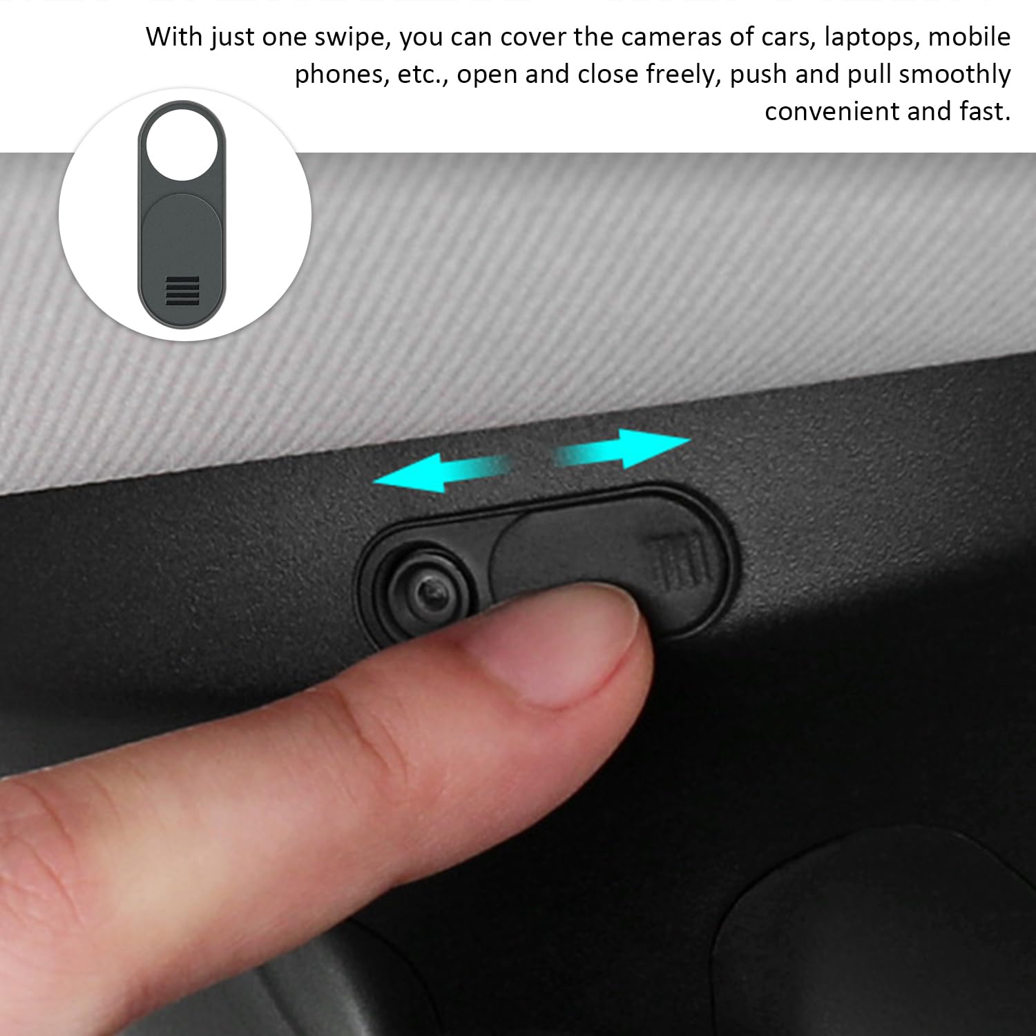 3 custodie per webcam, copriobiettivo, maschera protettiva per la fotocamera del cellulare, copertura scorrevole per fotocamera, copertura per computer portatile, adatto per auto, telefoni