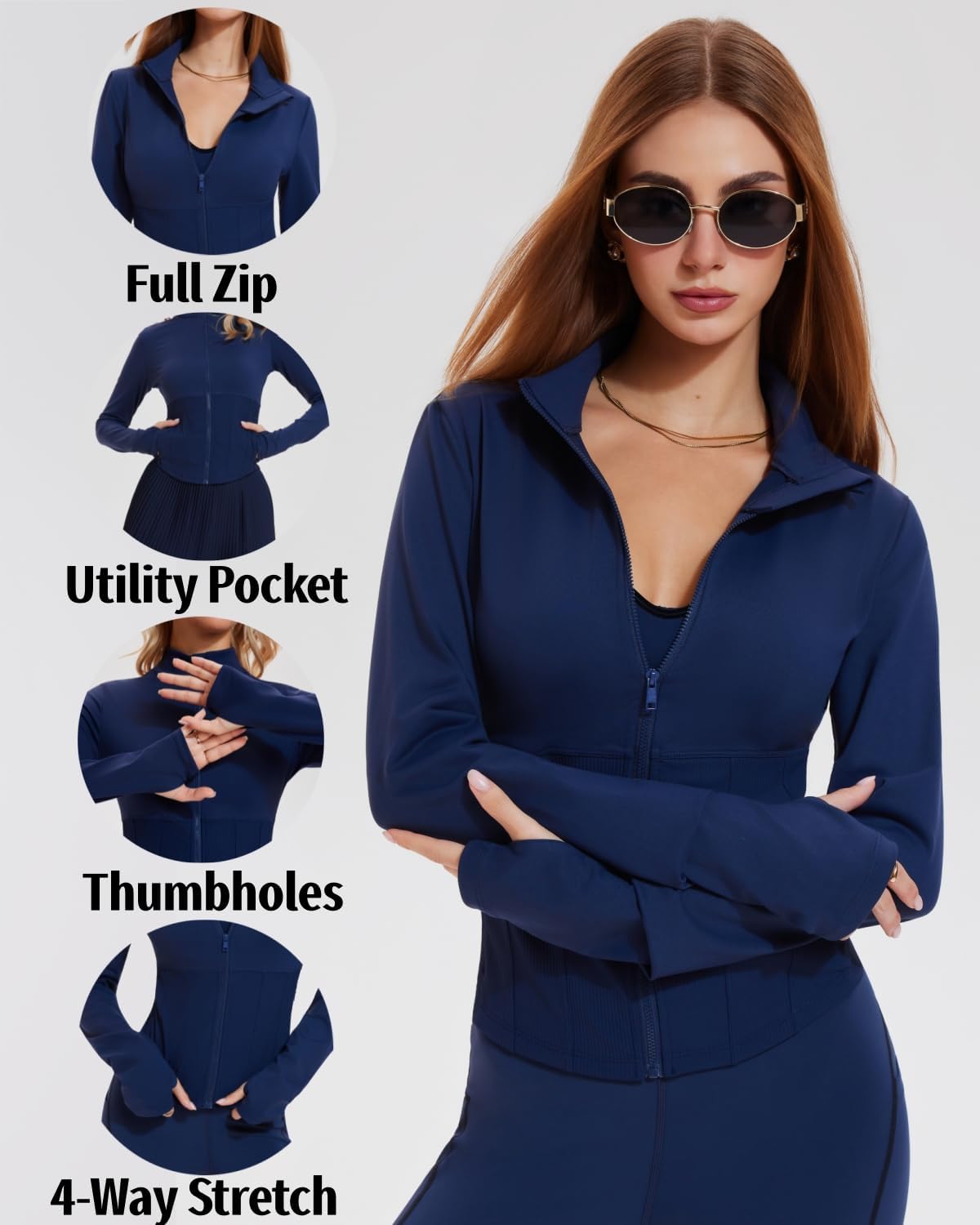 AFZ Workout Jackets for Women Lightweight Slim Fit Athletic Zip Up Jacket with Pockets for Running Yoga - Image 3