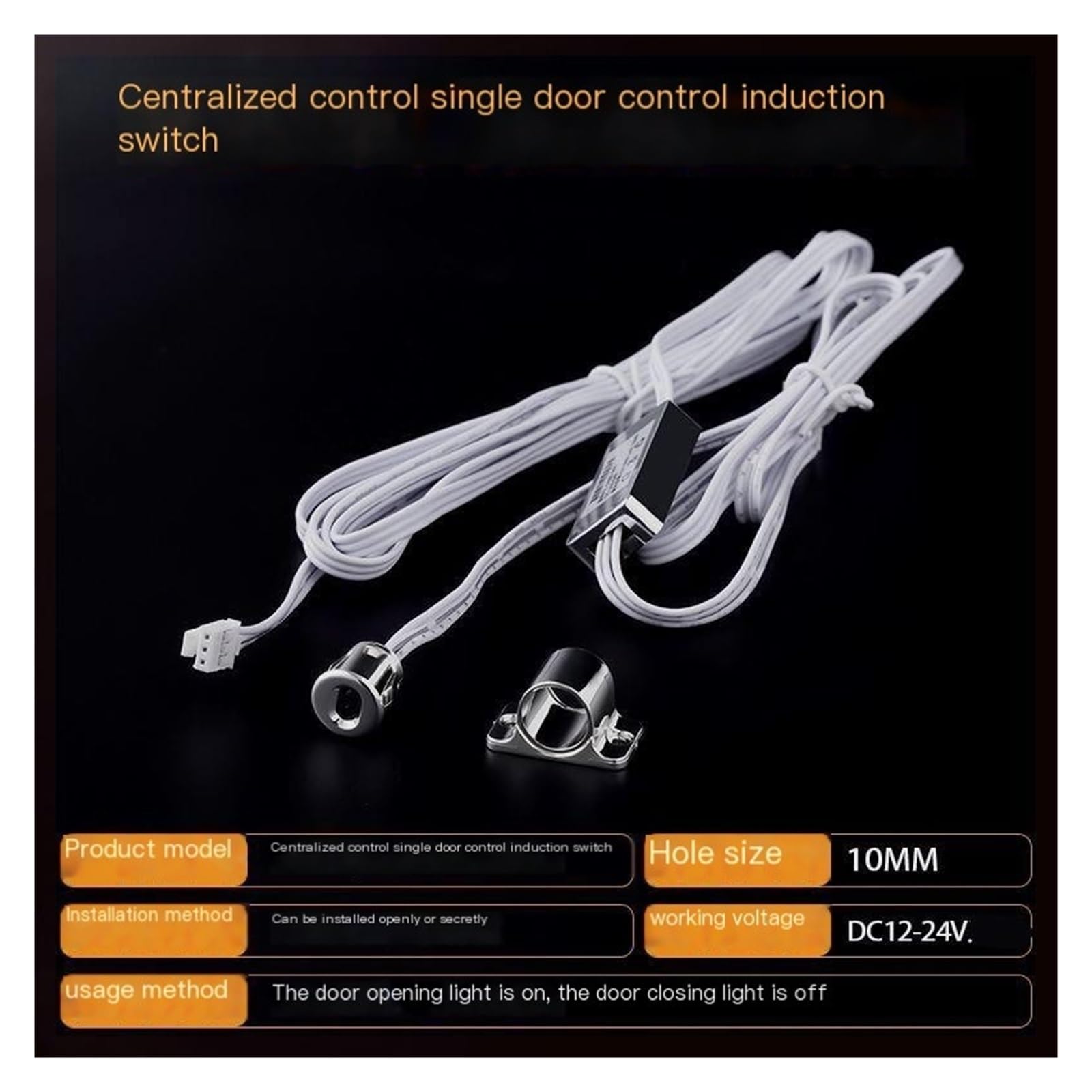 THREELEMON Led Wardrobe Cabinet Light Dedicated Power Supply 12V/24V Induction Switch centralized Control(Single Door Induction Switch)