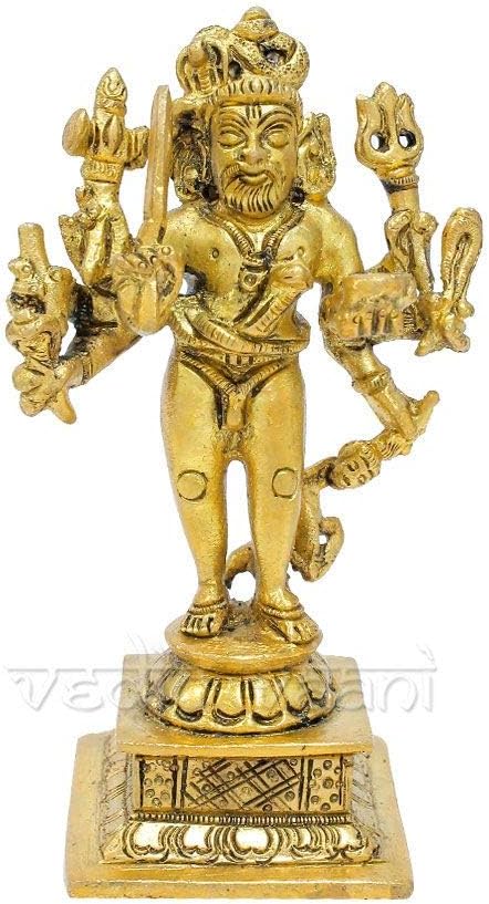 Vedic Vaani Brass Lord Shri Kaal Bhairav | Batuk Bhairava | Bhirav Statue Murthi for Puja (One Piece)