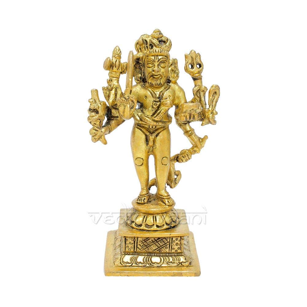 Vedic Vaani Brass Lord Shri Kaal Bhairav | Batuk Bhairava | Bhirav Statue Murthi for Puja (One Piece)