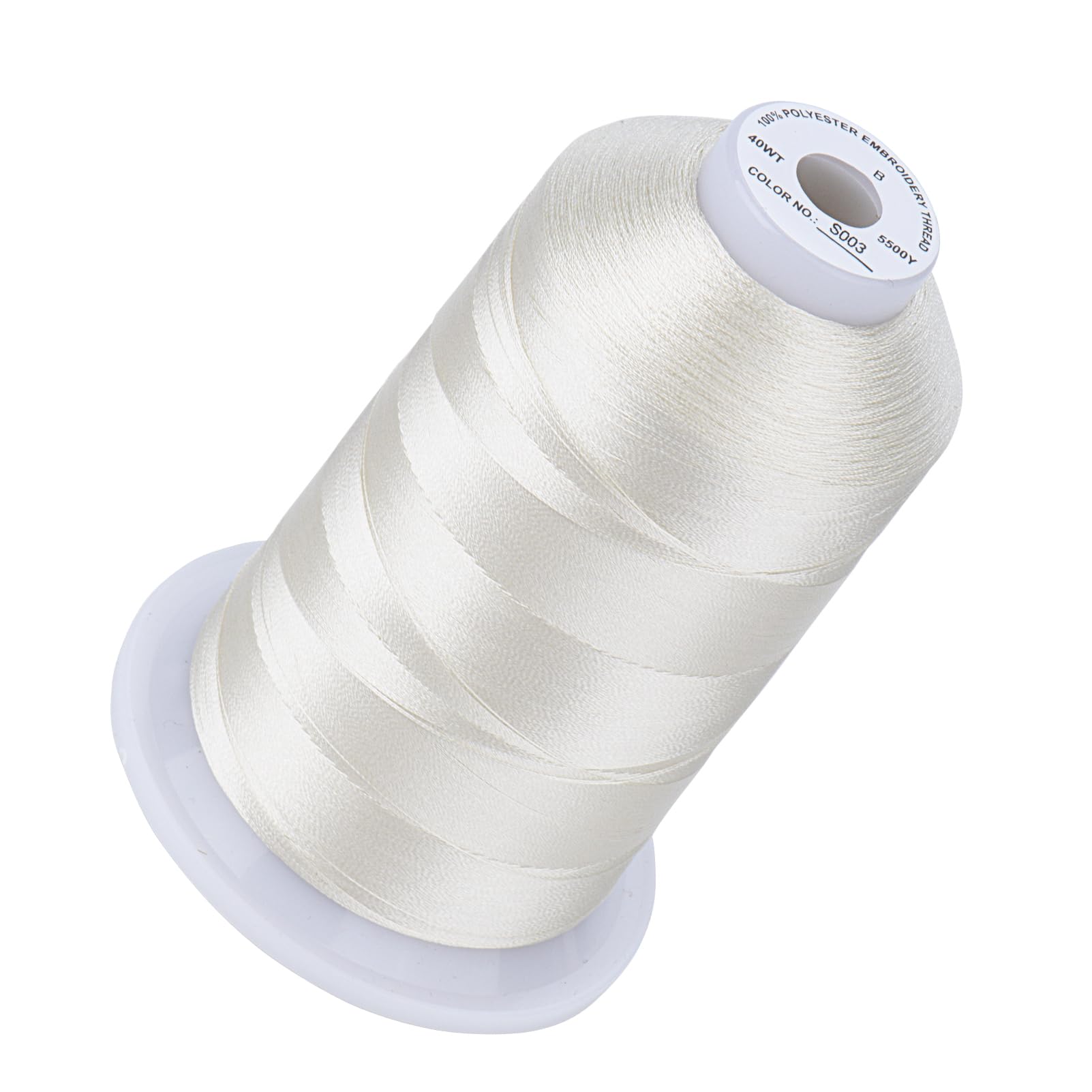 Simthread Embroidery Machine Thread 5000M 40WT Polyester, Egg Shell S003