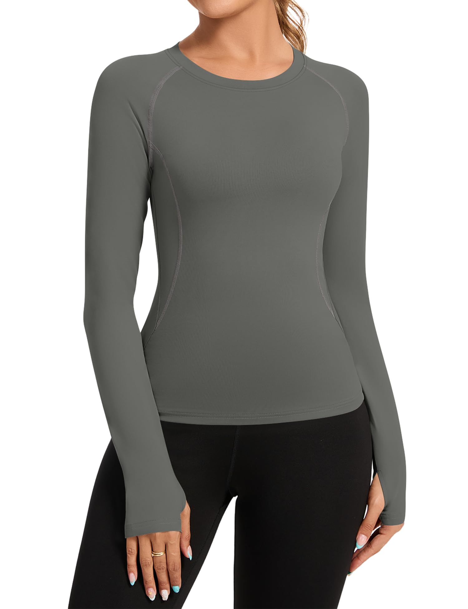 Rapbin T Shirt Damen Sport Top Gym Oberteil Yoga Rundhals Leicht Atmungsaktiv Sportshirt Workout Running Funktionsshirt Sommer Fitness Laufshirt