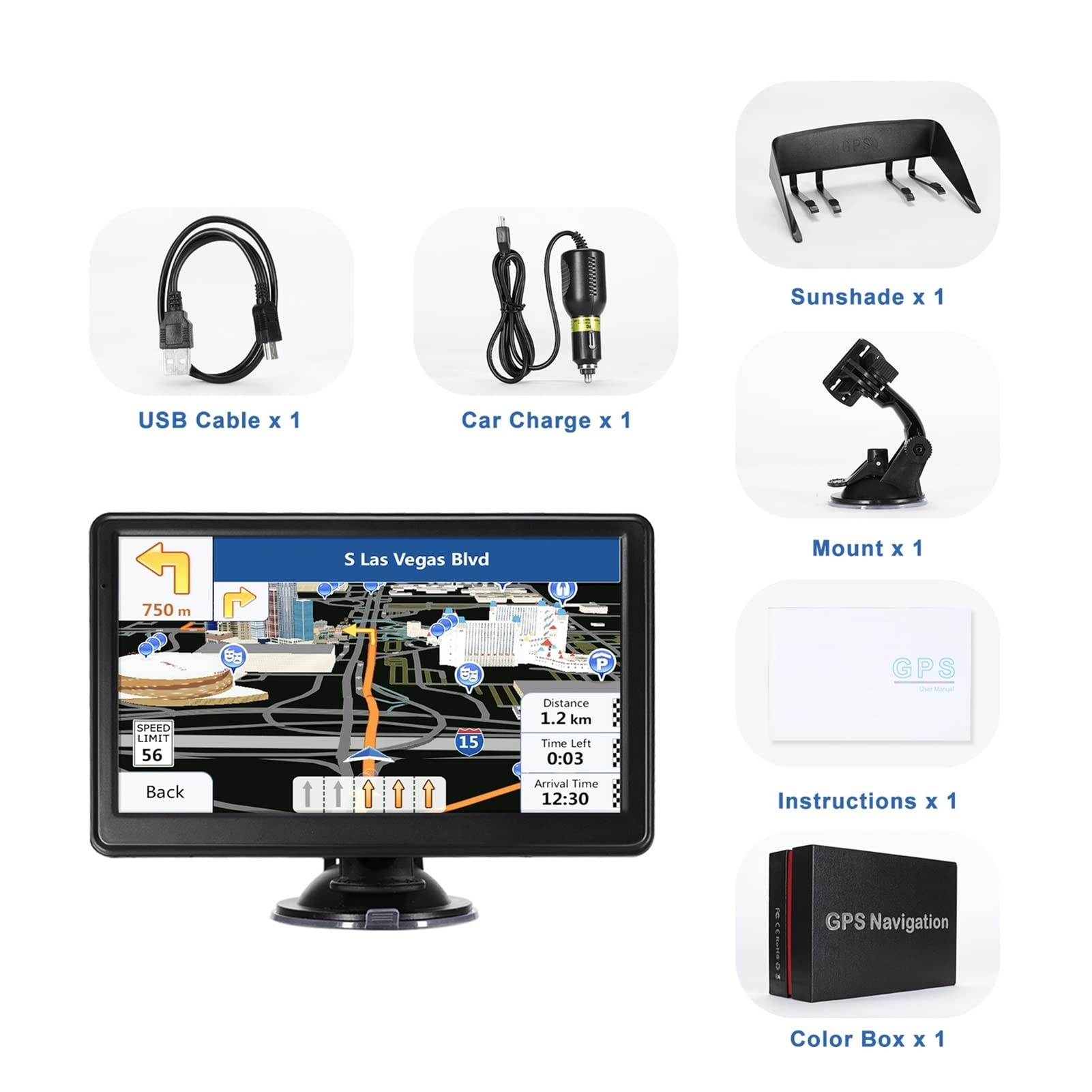 Navigazione GPS per camion, camper, auto 7 '' auto camion GPS Navigazione 735 25. 6 MB + 8 GB HD Touch Screen Auto Navigator Facile da usare (Size : BT)