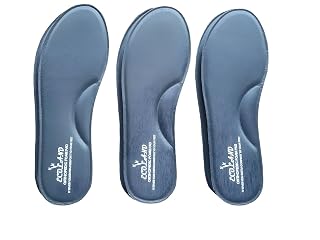 ECOLAND Men’s Shoe Insole | Soft Cushioned Foot Support Insoles for Formal, Casual, Sports Shoes & Sneakers | Comfortable, Lightweight, Durable & Easy to Fit | Daily Use Footwear Insole (3 Pair) (Gray, 7)