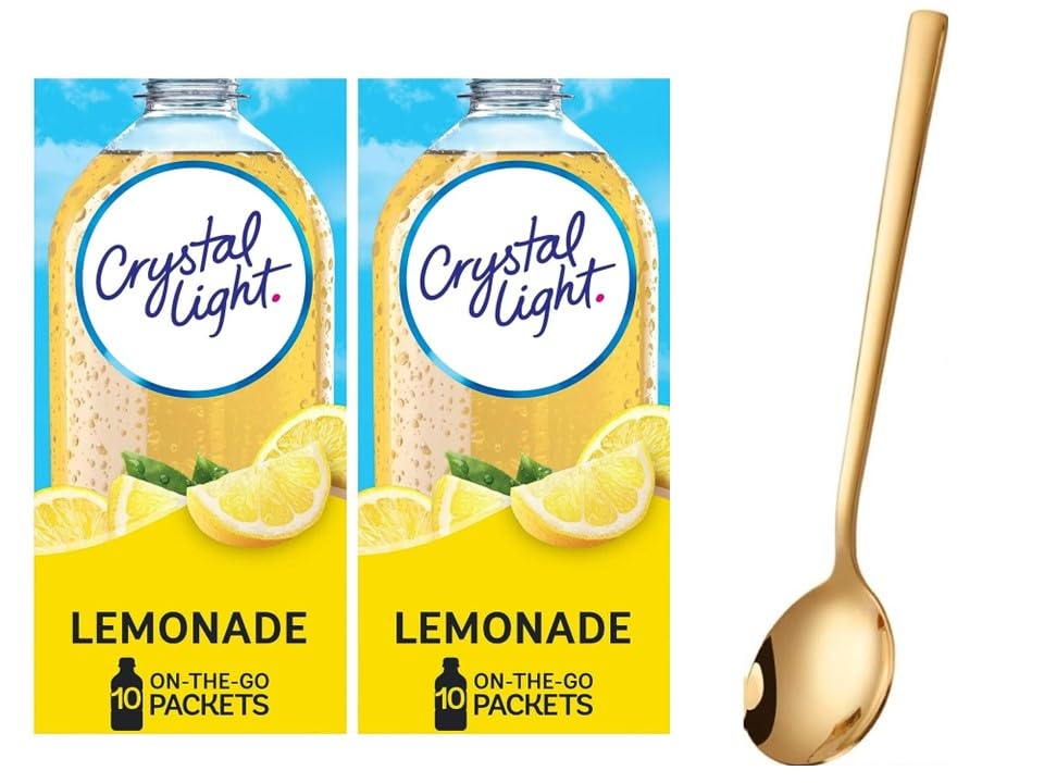 Miniatura 9 de Crystal Light On The Go - Mezcla de bebida  Dos (2) paquetes de 10 unidades  Sin azúcar, refresco bajo en calorías con una cuchara agitadora Sukkar