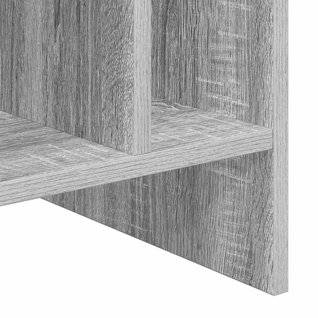Armadio per dischi in vinile con 6 ripiani, scaffale per LP in legno, divisorio e portariviste per soggiorno, stabile, grigio sonoma, 78,5 x 35 x 45 cm