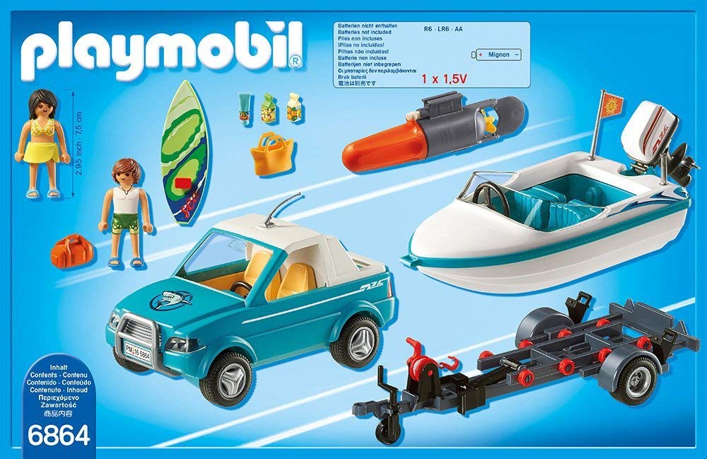 PLAYMOBIL 6864 - Surfisti con Pick Up e Motoscafo, 2 Pezzi