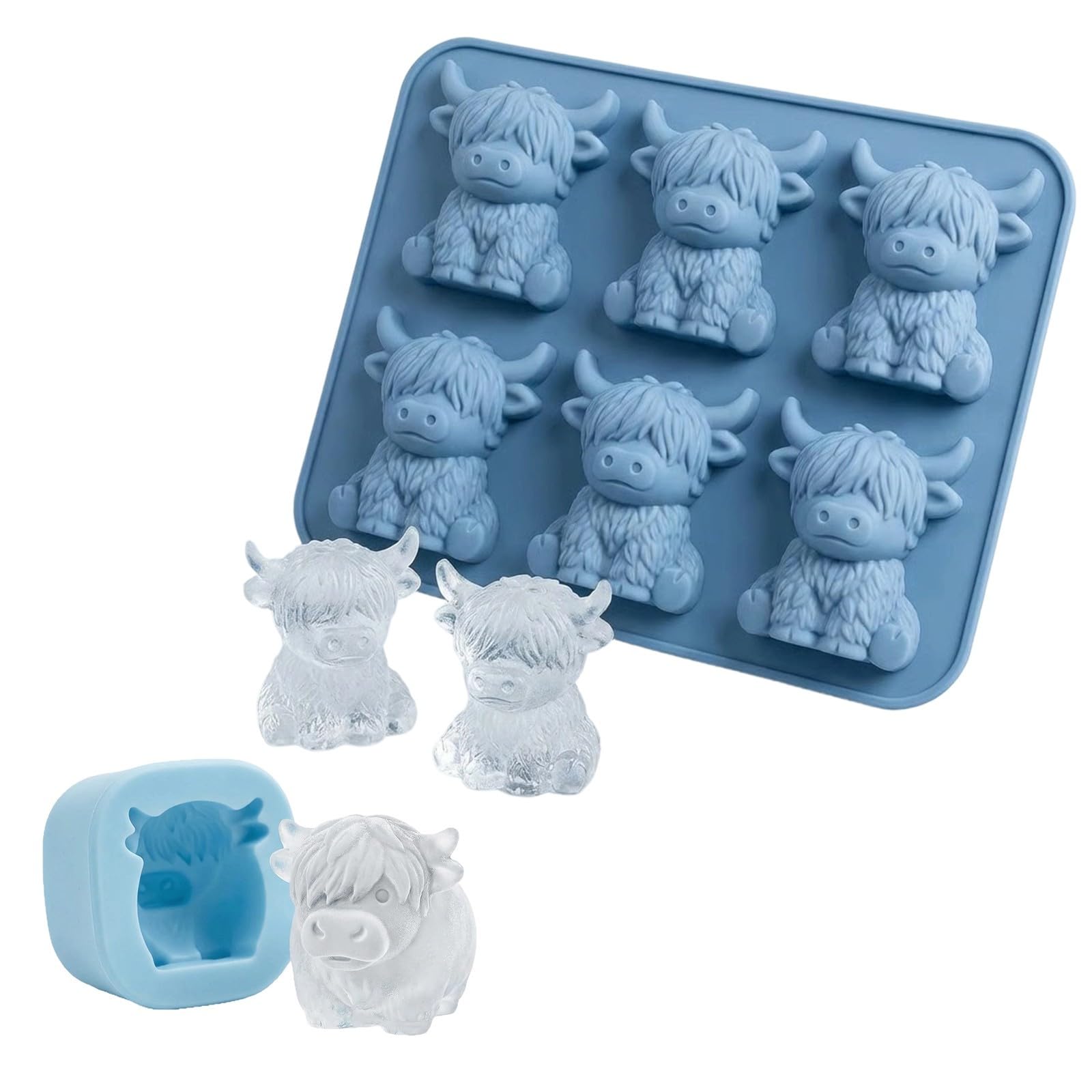 Oxxggkao Cattle Ice Cubes Maker Silicone Quick for Cafes Households Food Grade Materials Cattle Ice Cubes