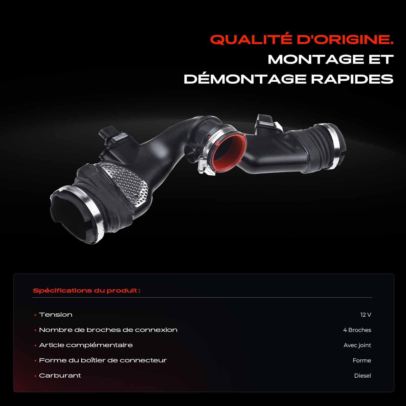 Frankberg Tuyau d'Admission d'Air avec débitmètre d'air massique | Compatible avec W203 W204 S204 W211 S212 W639 Diesel 2005-2020 6420908237