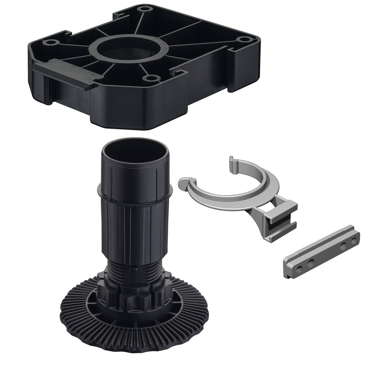 GedoTec Piedi Armadio Piedi Mobile Altezza-Regolabile - PLASTICA NERA, 20 Stück - Höhe: 60 mm
