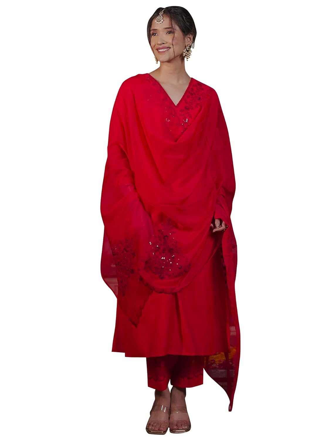 INDO ERA Women’s Silk Blend Embroidered Straight Kurta Pant Dupatta Set (IESTR9627) INDO ERA Women’s Silk Blend Embroidered Straight Kurta Pant Dupatta Set (IESTR9627)