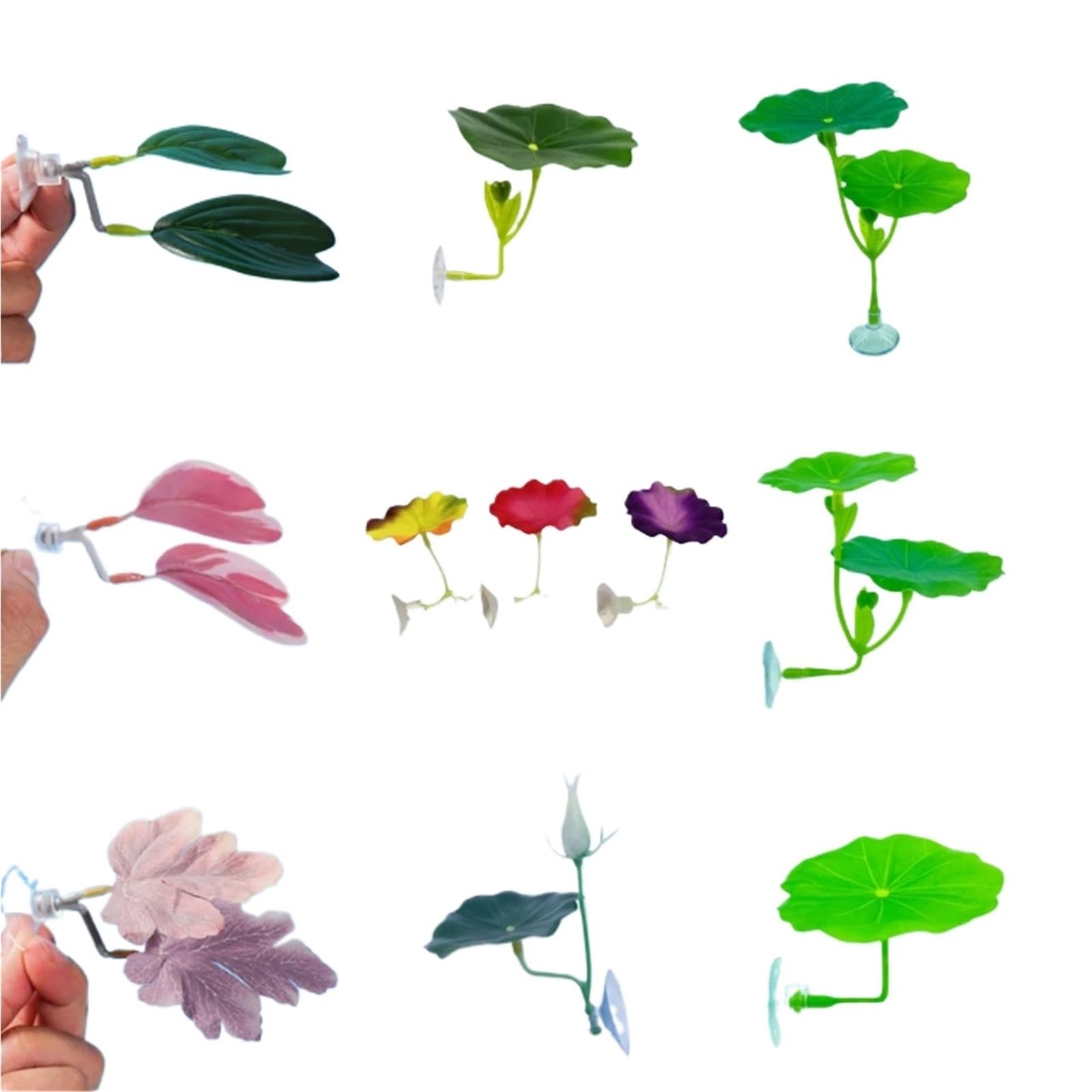 HKSDKABOP Fish Leaf Pad, Betta Fish Hammock Soft Leaf rium Decoration With Feeding Ring, Multicolor, 1pcs(Color1)