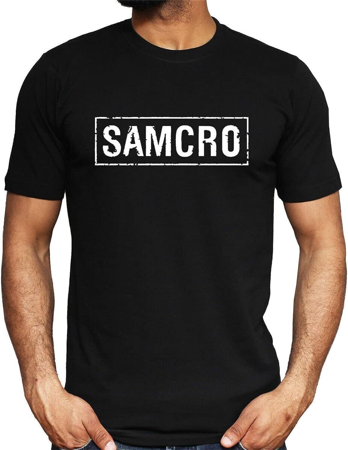 Quwomu Men's Black Sons Anarchy - Samcro T-Shirt Funny T Shirts - Unisex 100% Cotton M