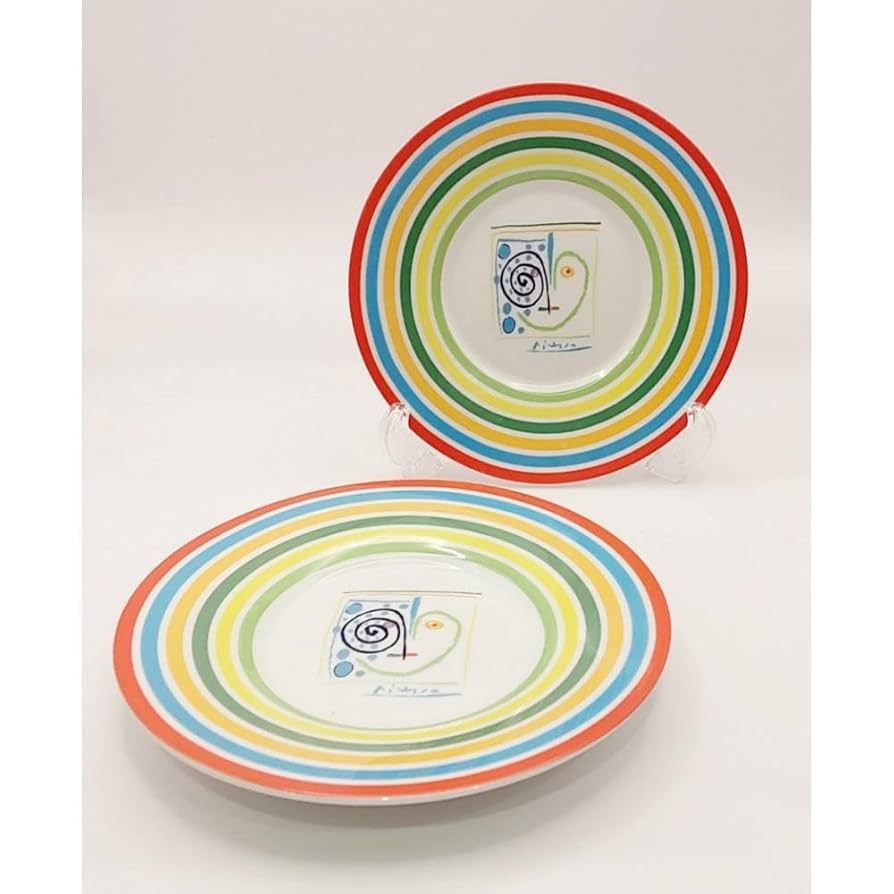 Amazon.co.jp: ピカソ 顔 プレート ペア 2枚セット お皿 絵皿