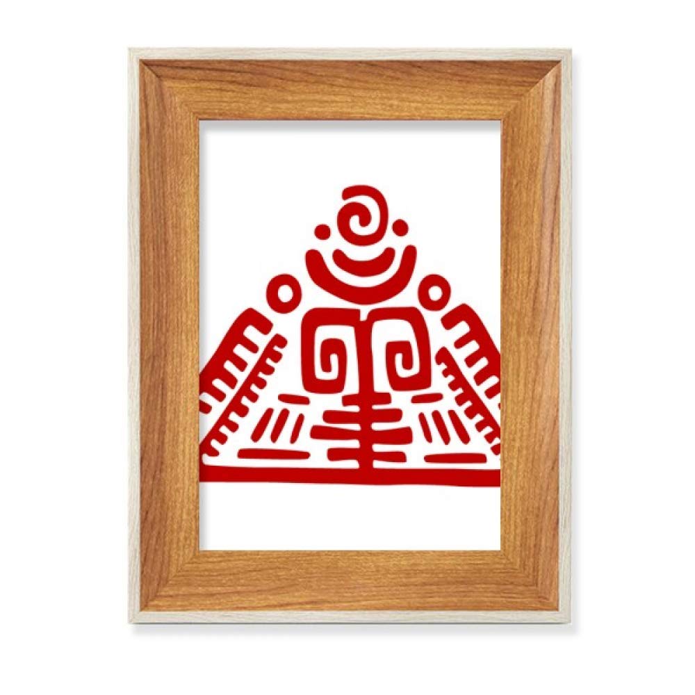Totems mexicains cadre photo en bois déco bureau maison
