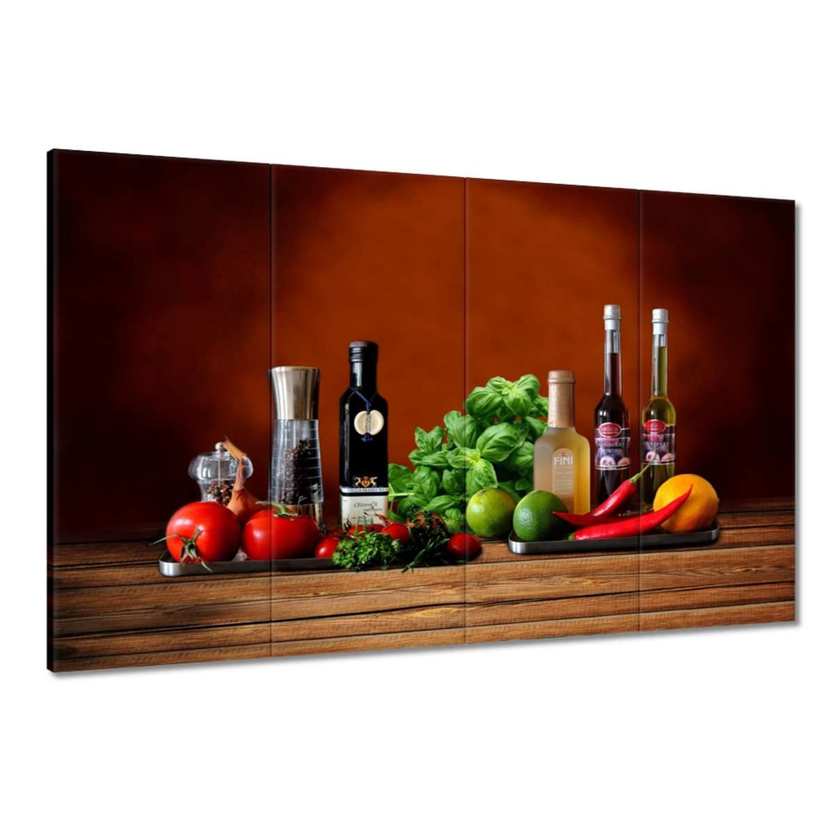 Pintura impresa sobre lienzo Decoración de pared 120x80cm Condimentos para la cocina. Frutas Nº H1668M_PC4A