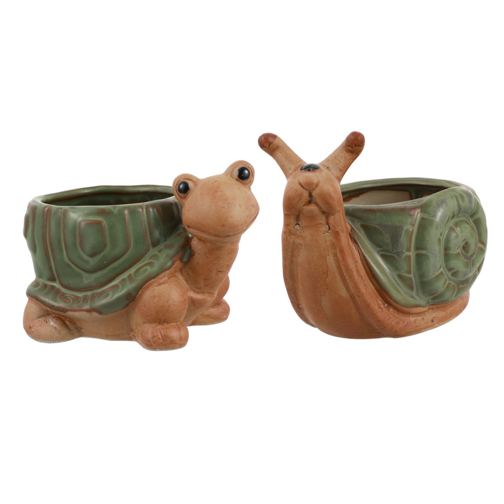 Pots en céramique vintage pour succulentes et cactus avec trou de drainage