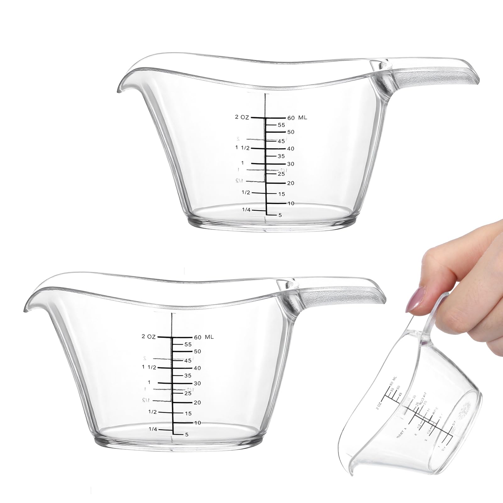 Photo 1 of  Small Measuring Cup 2 oz/60ml Mini Measuring Cup Clear 2oz Measurings Cups for Kitchen Laundry DIY Beauty Mixing with tsp/Tbsp/oz/ml Markings