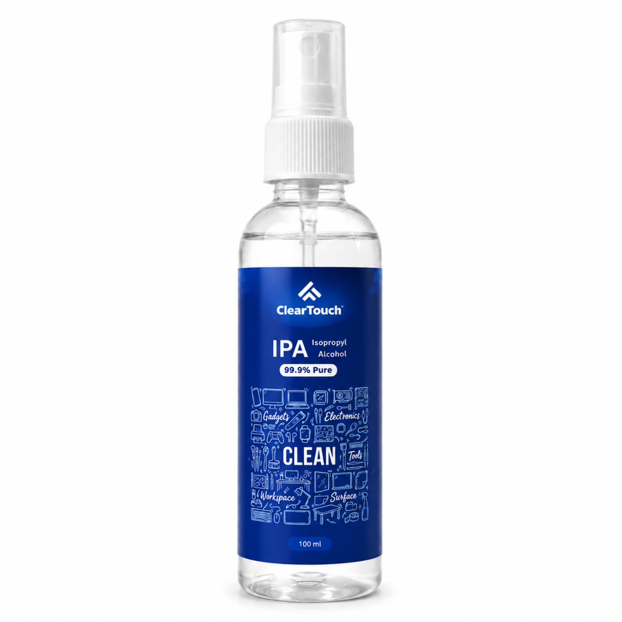 ClearTouch 99.9% Pure Isopropyl Alcohol (IPA) | Premium Grade Pure without mixing | Fast Evaporating Residue Free Cleaner for Electronics, PCB, Mobile, Laptop, Glass, Surfaces & More | (Spray 100 ml)-image-18