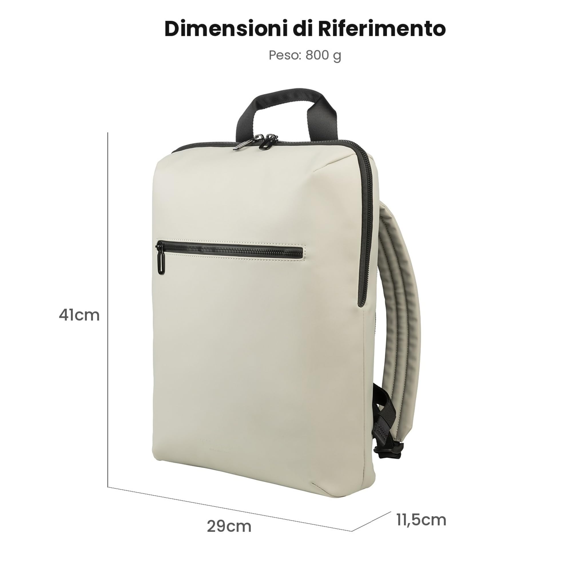 Tucano, Gommo Backpack Zaino Porta PC per Laptop 15.6" e MacBook 16", in Materiale Gommato, con Tasca Imbottita, Schienale Traspirante e Fascia Trolley, 29x41x11,5 cm, Grigio