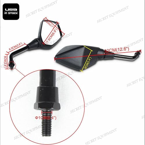 Miniatura 8 de semt- motocicleta negro izquierda y derecha Retrovisor Espejos para Kawasaki Z1000 Z750 KLE VERSYS 650 ZRX1100 ZRX1200 er6bER-6 N Zephyr 1100750
