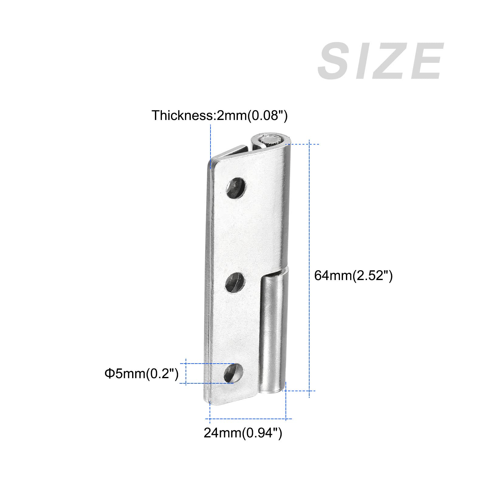 METALLIXITY Lift Off Hinge (64mm/2.5") 4Pcs, 304 Stainless Steel Left-Handed Slip Joint Small Flag Hinges - Image 2