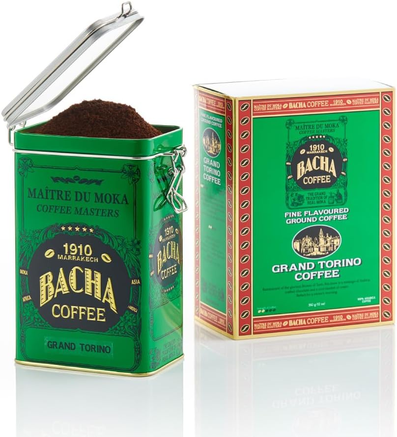 Bacha Coffee | Grand Torino Fine Flavoured, Ground Beans, Medium Roast, 100% Arabica Specialty Coffee, 350g Autograph Collection, Gift Box