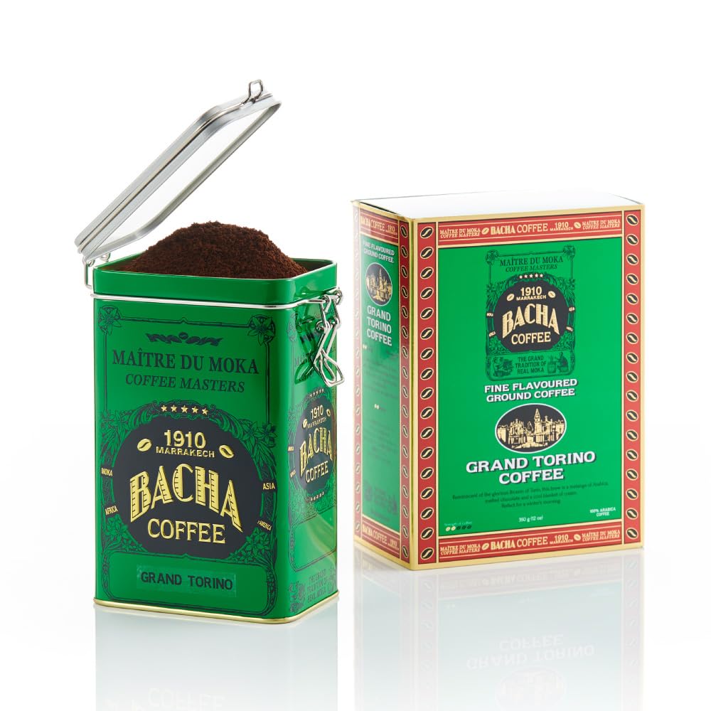 Bacha Coffee | Grand Torino Fine Flavoured Coffee, Autograph Collection, 100% Arabica Specialty Coffee, Ground Beans, Medium Roast, 350g ( BB: 31 may 2027)