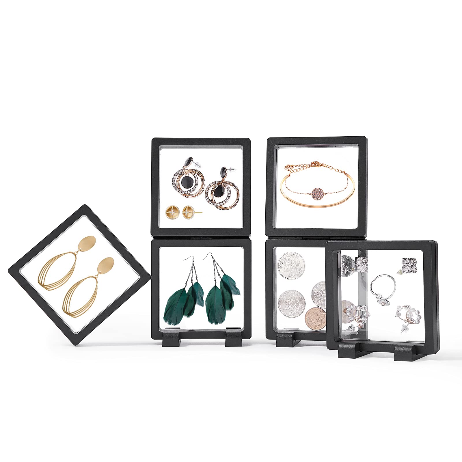 Buy 6Pcs Clear 3D Floating display case for Coins and Medal,Plastic