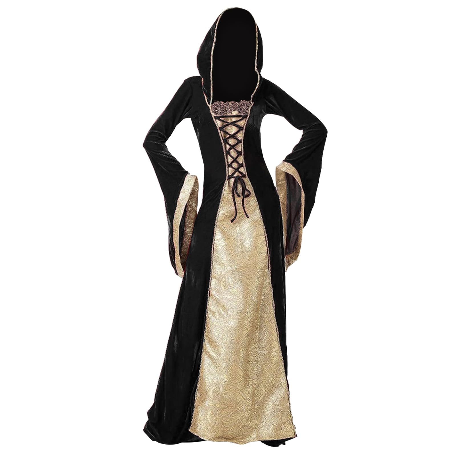 Robe maxi médiévale de style palais au design rétro victorien d'exception