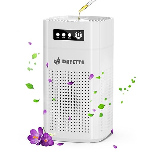 Air Purifiers for Bedroom, DAYETTE H13 True HEPA Air Filter Purifier for Small Room Up to 960 Ft², Qiuet Sleep Mode with Aroma Pad, Small Portable Air Purifier with USB Cable