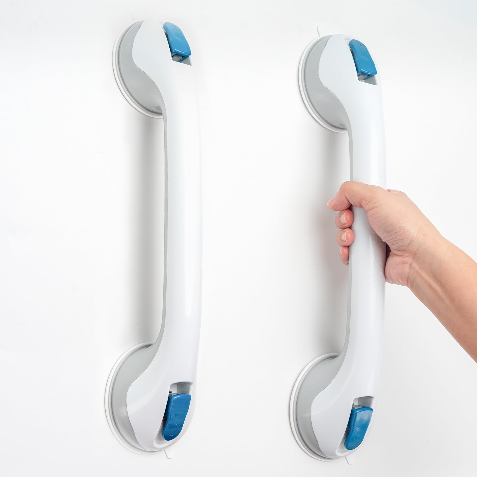 2 Pack Suction Grab Bars for Shower and Bathtubs, Shower Grab Bars for Elderly, Heavy Duty Suction Cup Grab Bar, Shower Safety Bars Suction, Tub Grab Bar, Bathtub Handle, Handrails for Seniors