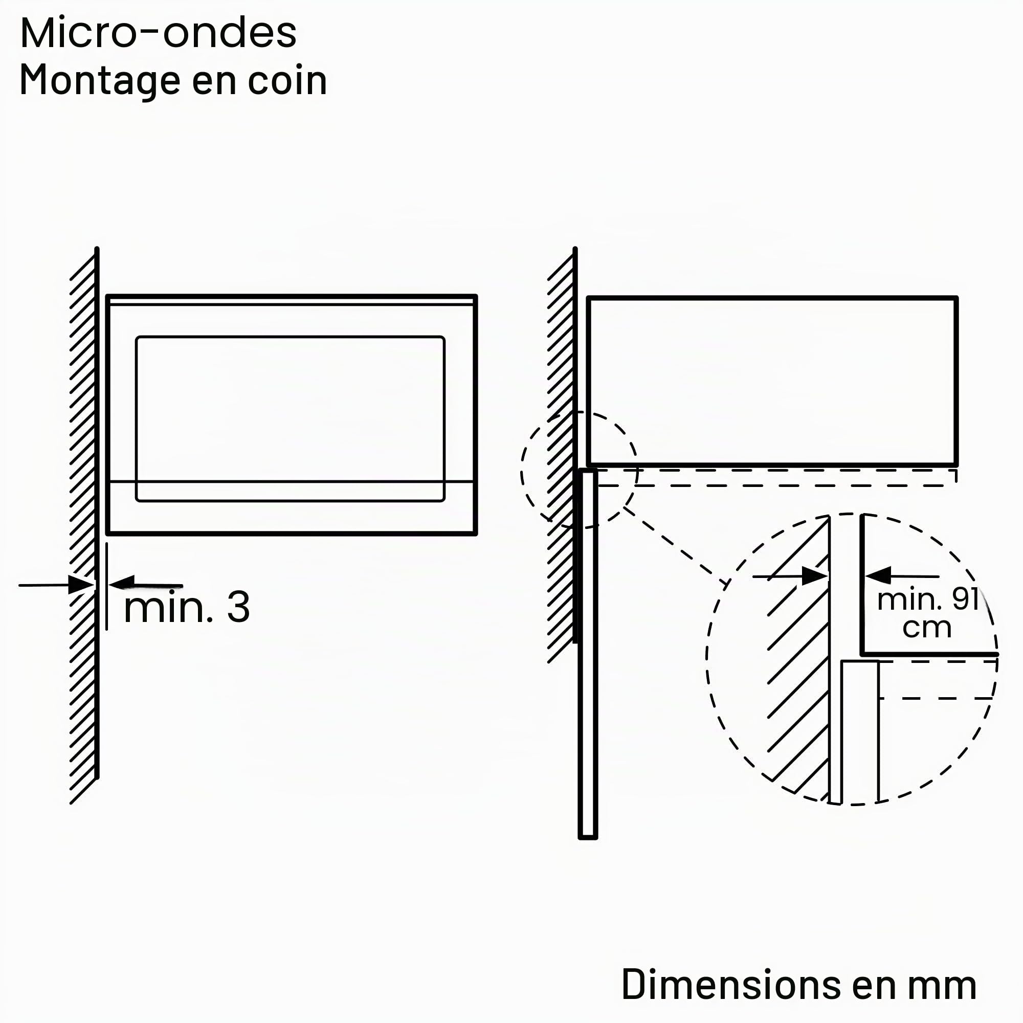 Bosch BEL523MS0 Série 4 - Micro-ondes intégrable - 60 x 38 cm - 5 puissances - 20L - Inox