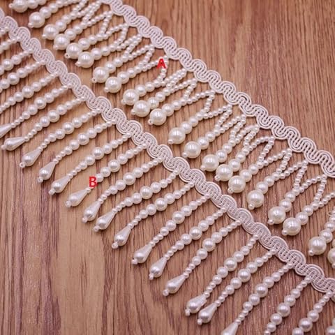 Yulakes 1 Yard White Silk Tassel Trim Cover